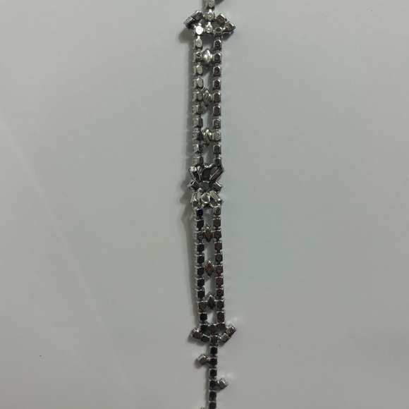 Vintage Light Blue Rhinestone Choker Necklace 1950’s - Picture 6 of 14